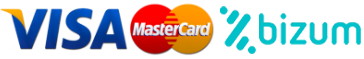 Logos de pago con tarjeta de crédito y Bizum